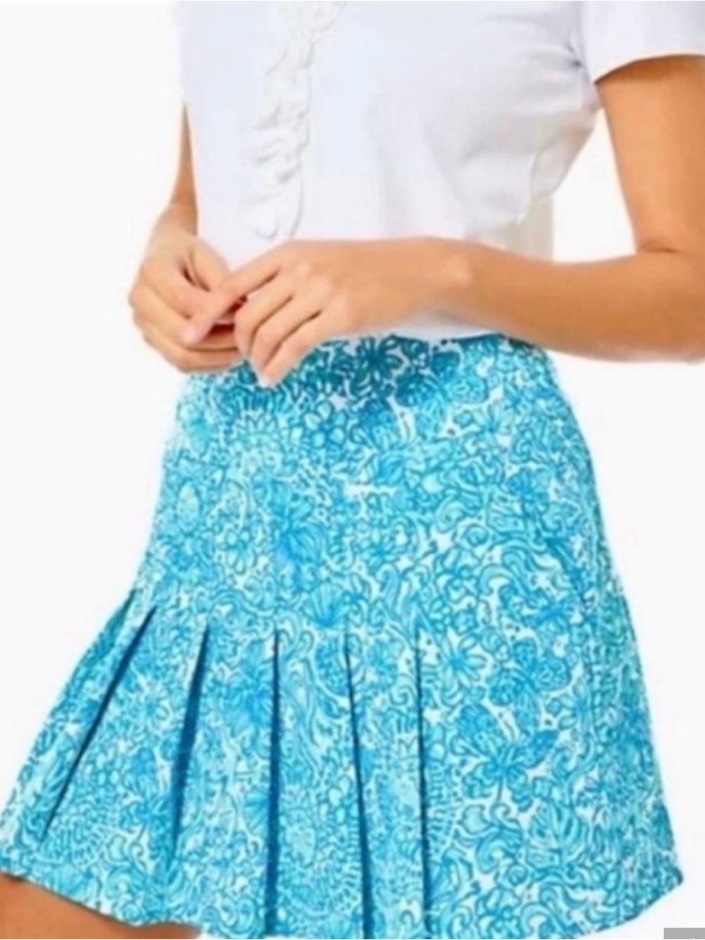 Lilly Pulitzer priska Luxletic “took me by sunrise” resort white skort